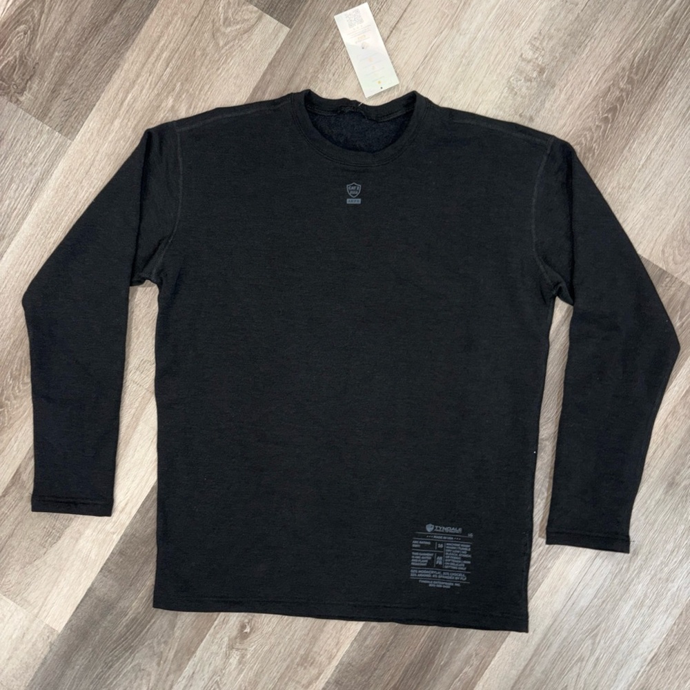 NWT Tyndale FR CAT2 Fleece Long Sleeve Shirt BLACK Mens L Workwear Tough Quality